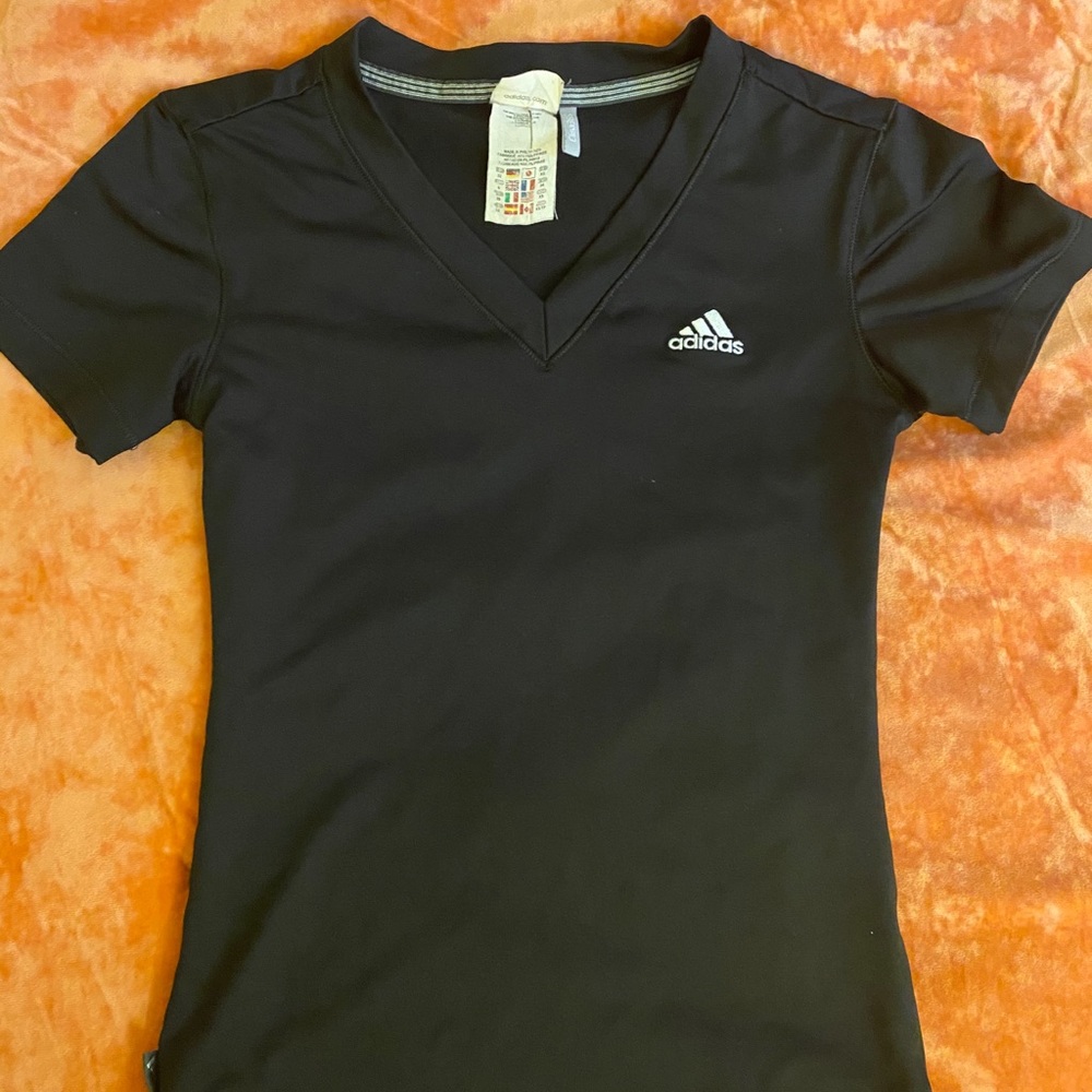 Adidas Black Short Sleeved Workout Top